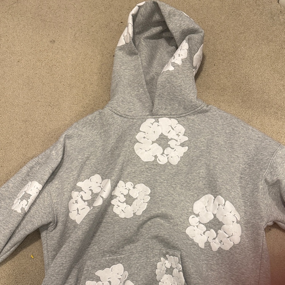Gray Hoodie with White Pattern